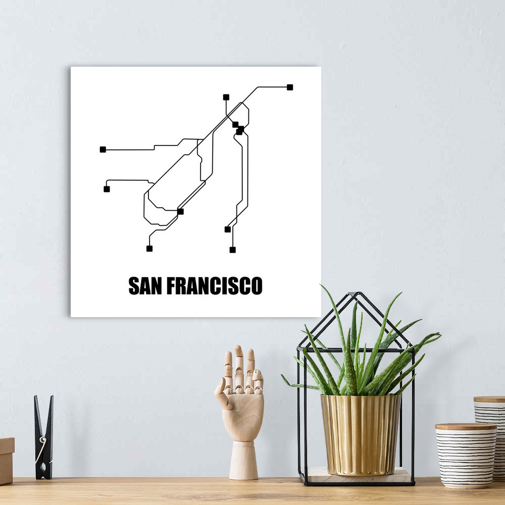 A bohemian room featuring San Francisco White Subway Map