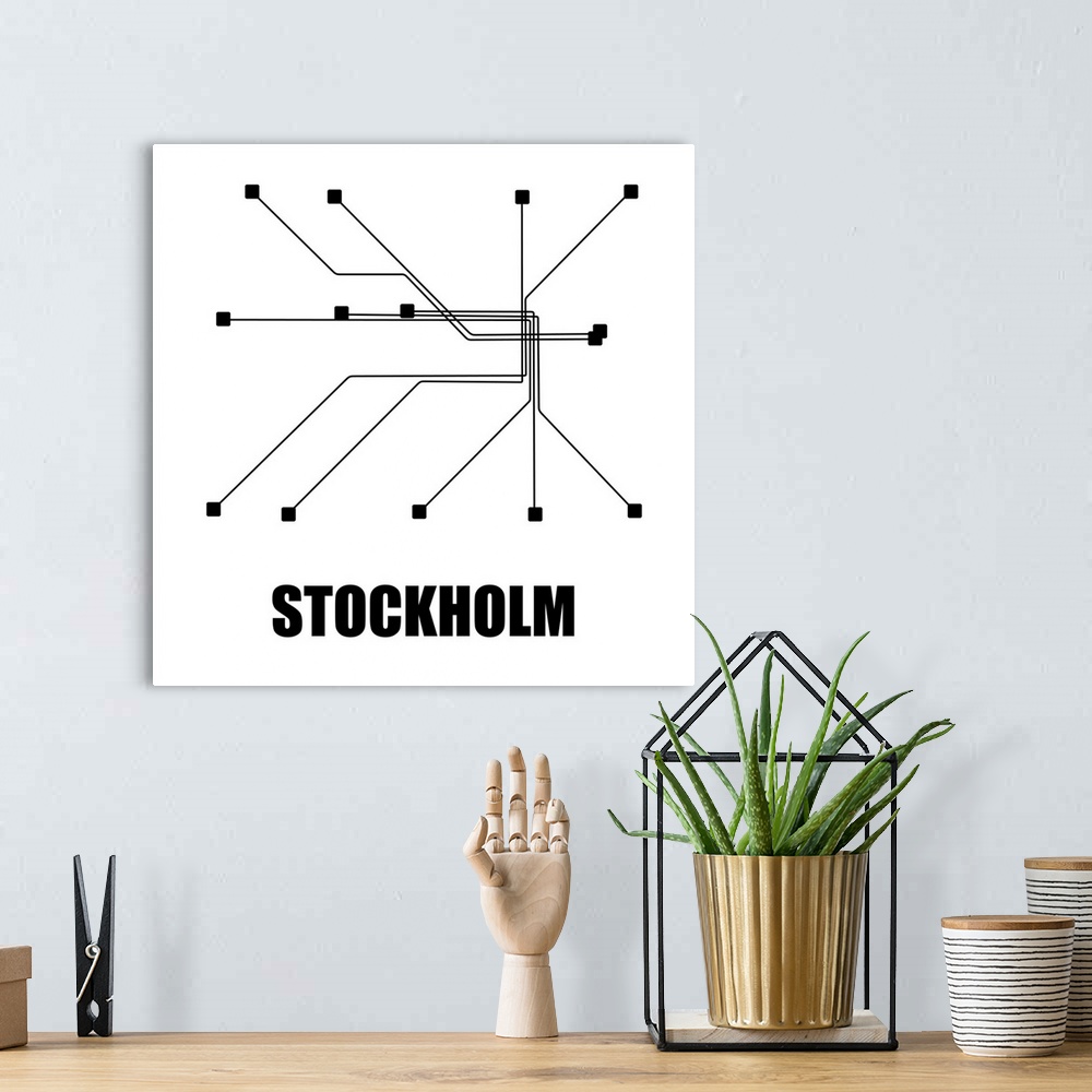 A bohemian room featuring Stockholm White Subway Map
