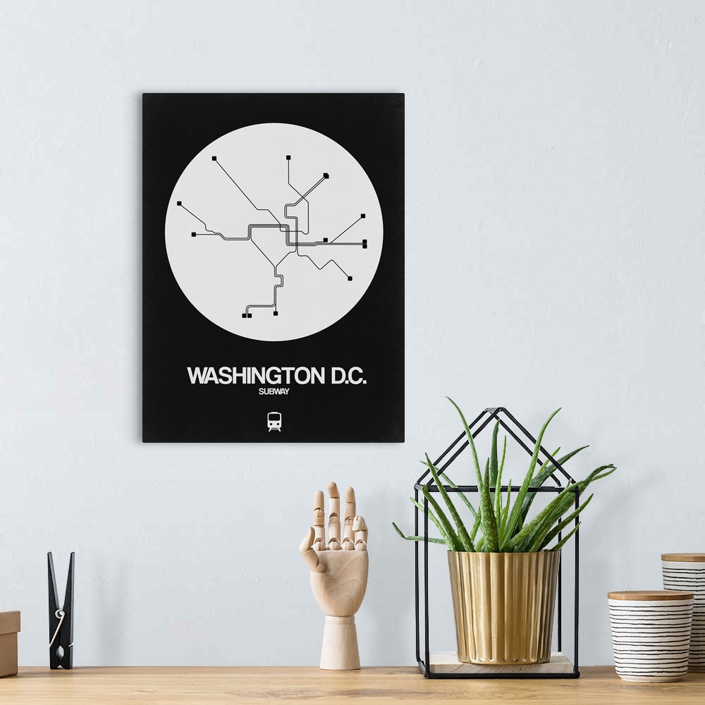 A bohemian room featuring Washington D.C. White Subway Map