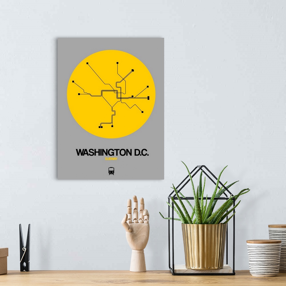 A bohemian room featuring Washington D.C. Yellow Subway Map