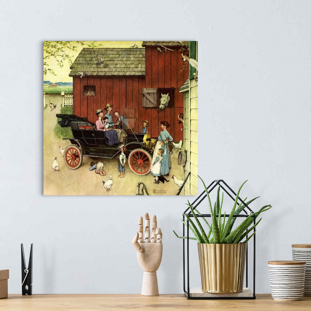 A bohemian room featuring The famous Model T was "boss of the road". Approved by the Norman Rockwell Family Agency.