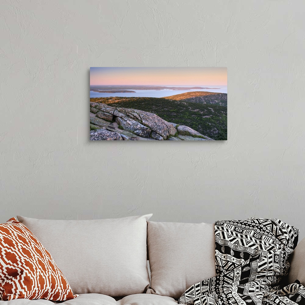 A bohemian room featuring Evening view from Cadillac Mountain, Mount Desert Island, Acadia National Park, Maine