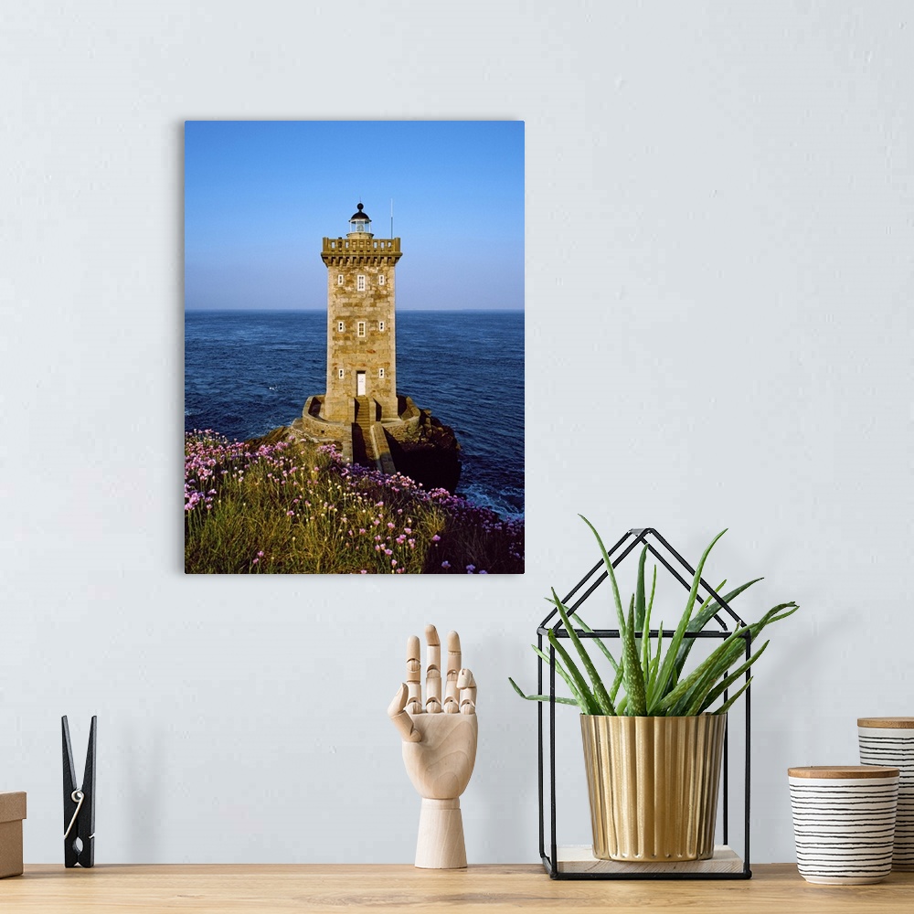 A bohemian room featuring Lighthouse at the coast, Kermorvan Lighthouse, Finistere, Brittany, France