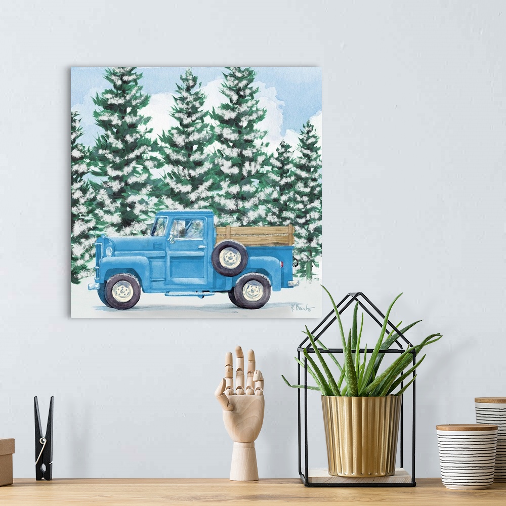 A bohemian room featuring Blue Winter Truck