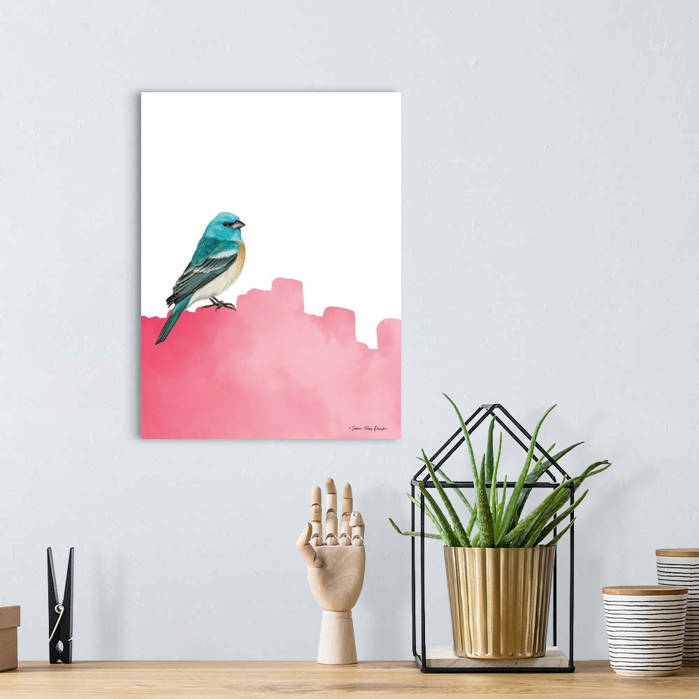 A bohemian room featuring Bird On Pink