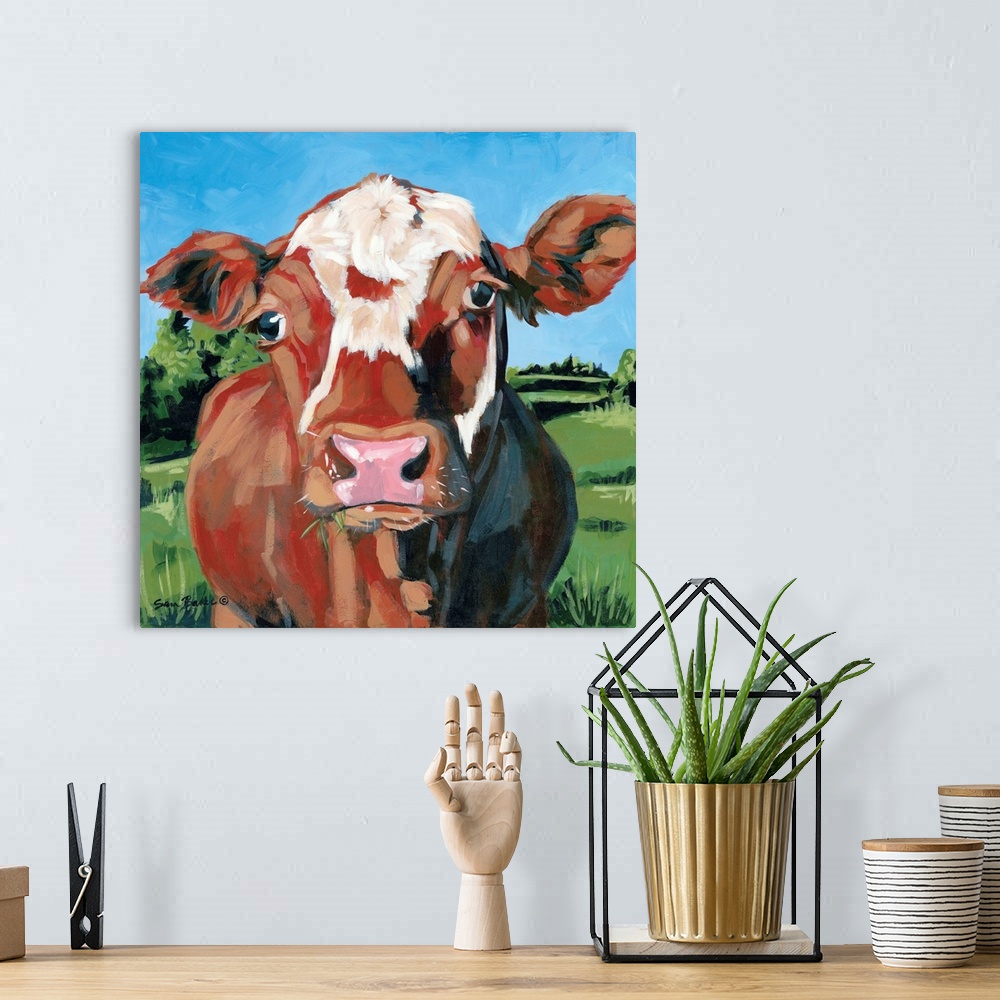 A bohemian room featuring Henry the Hereford