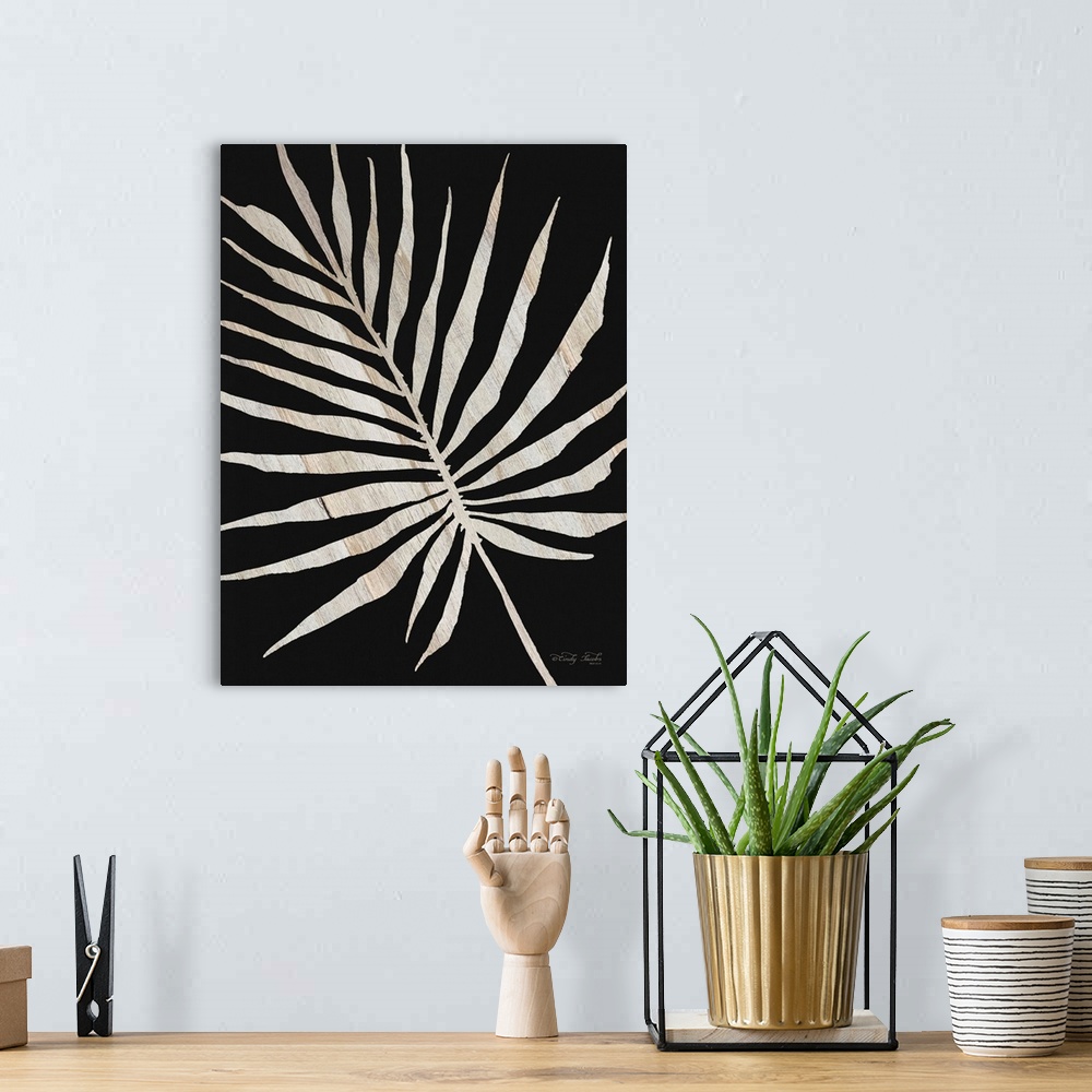 A bohemian room featuring Palm Frond Wood Grain IV