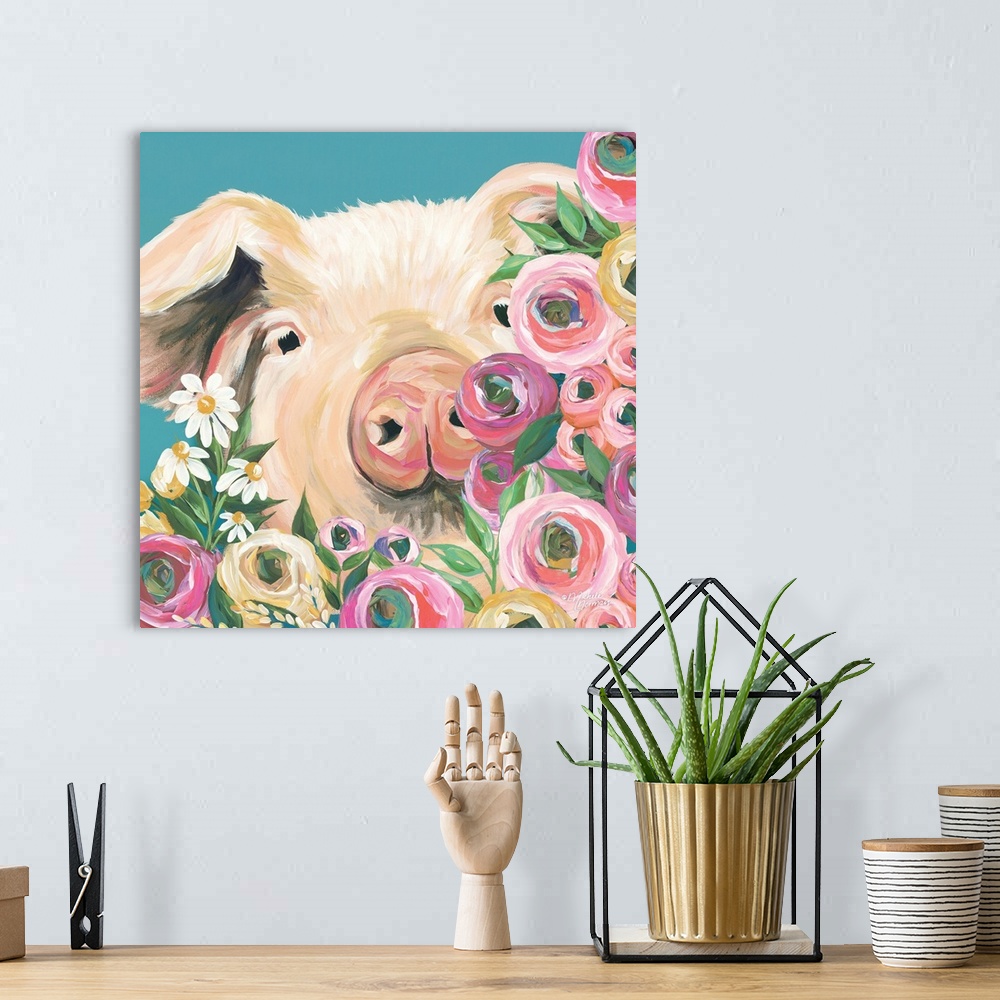 A bohemian room featuring Pig