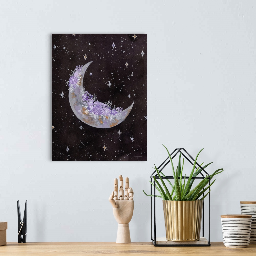 A bohemian room featuring Purple Flowers On The Moon