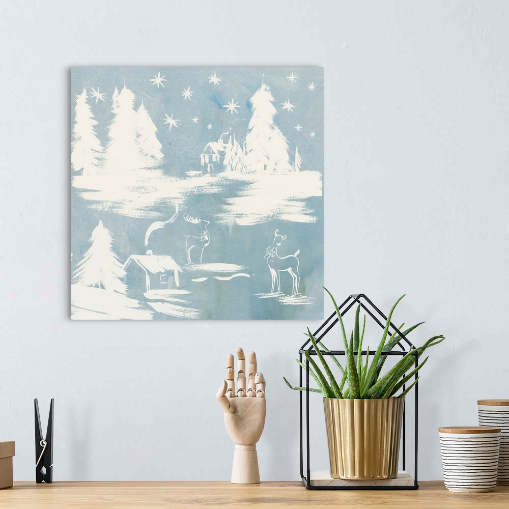 A bohemian room featuring Frosty Village