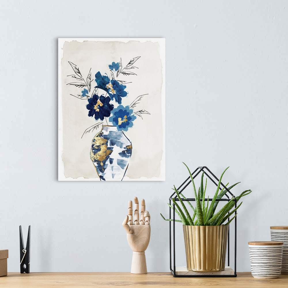 A bohemian room featuring Sapphire Vase