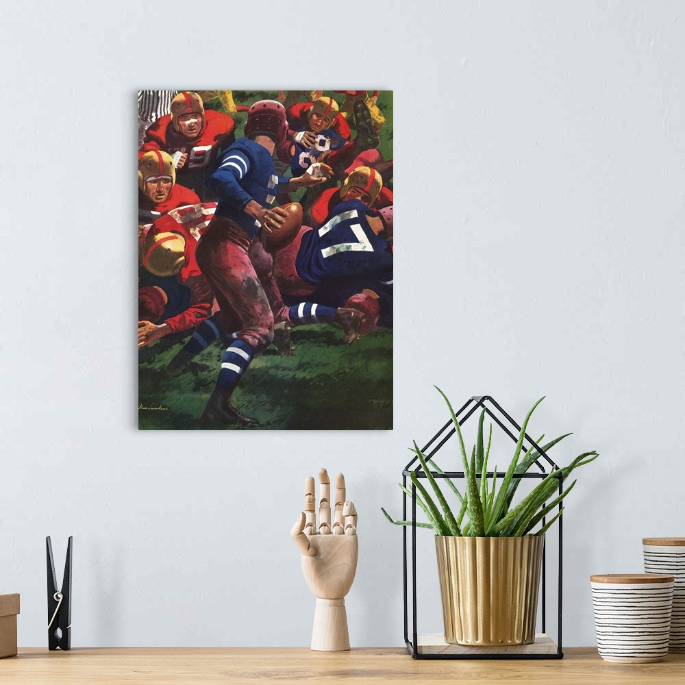 A bohemian room featuring Football Player