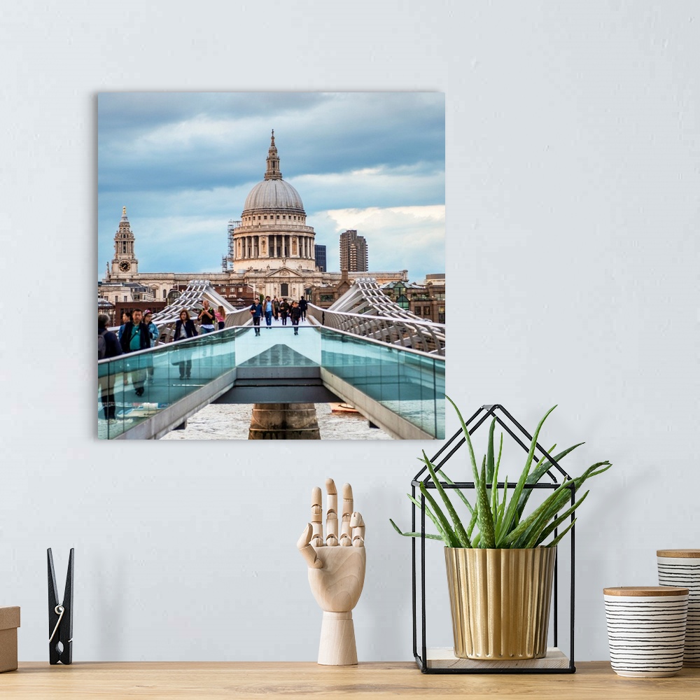 Saint Paul's Cathedral From Millennium Bridge, London, England, UK Wall ...