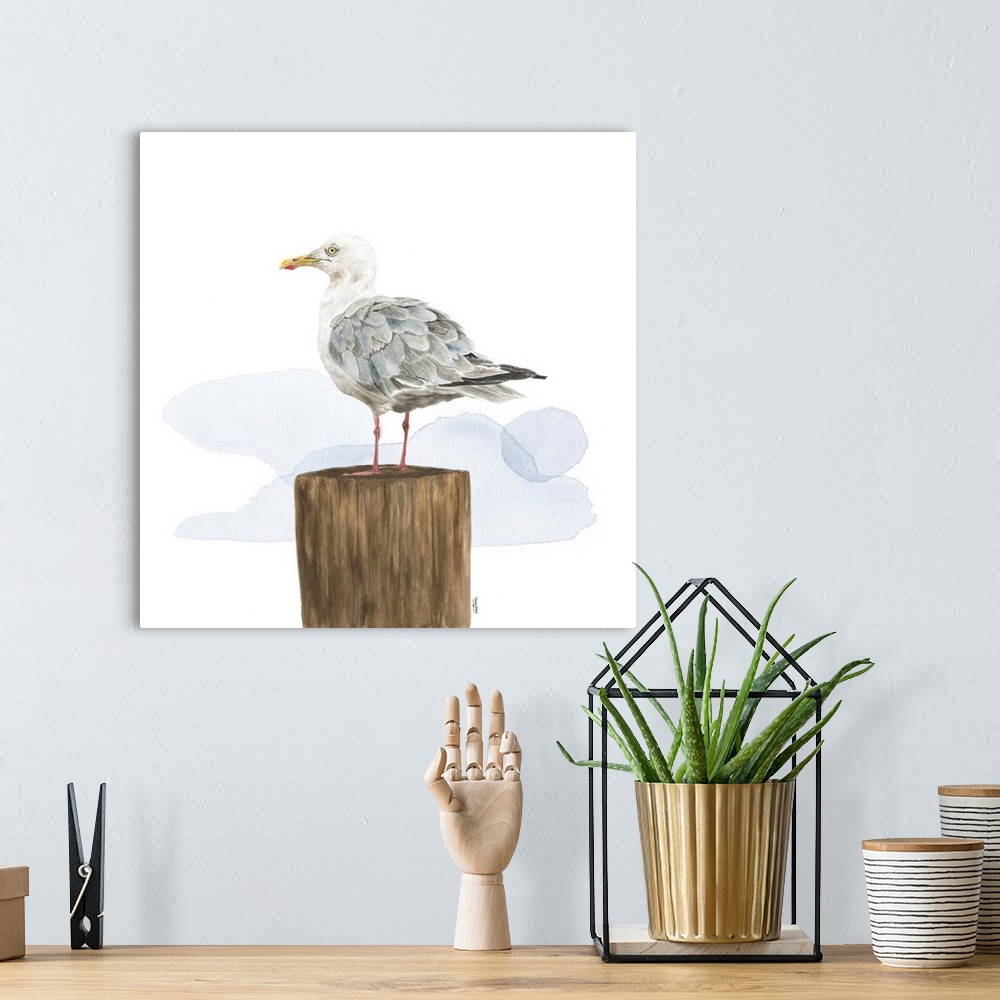 A bohemian room featuring Birds of the Coast on White IV