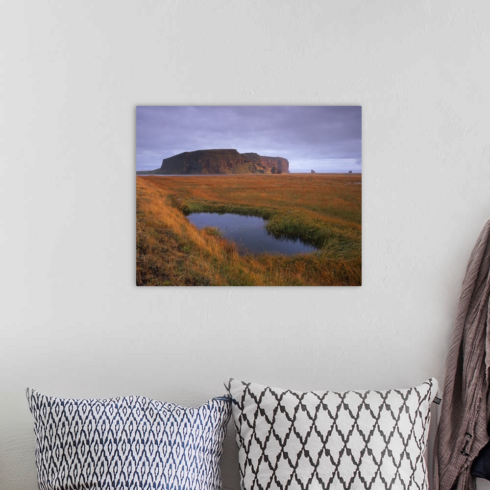 A bohemian room featuring Dyrholaey inselberg and cliffs, southernmost point of Iceland, Iceland