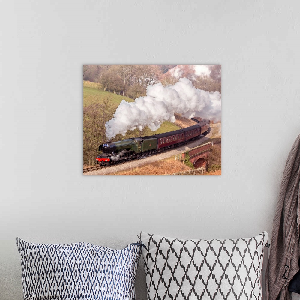A bohemian room featuring The Flying Scotsman steam locomotive arriving at Goathland station on the North Yorkshire Moors R...