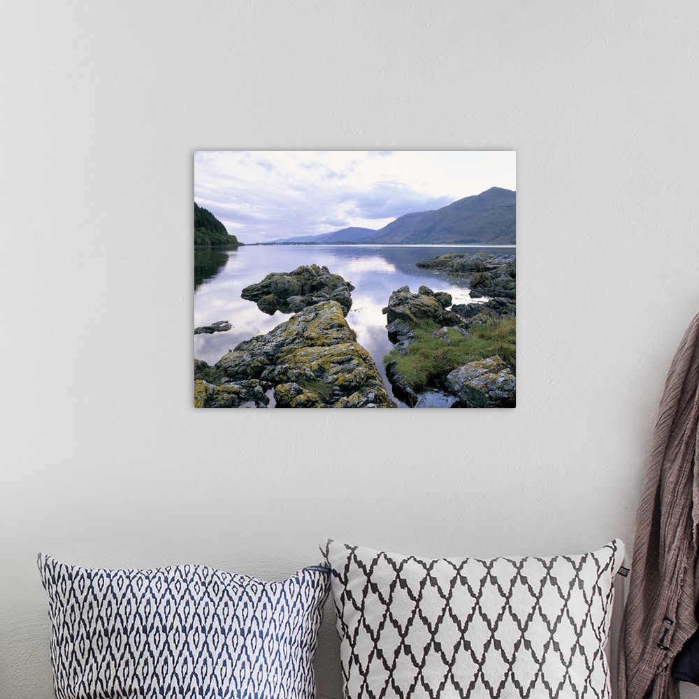 A bohemian room featuring View along Loch Linnhe towards Corran, near Fort William, Highland region, Scotland