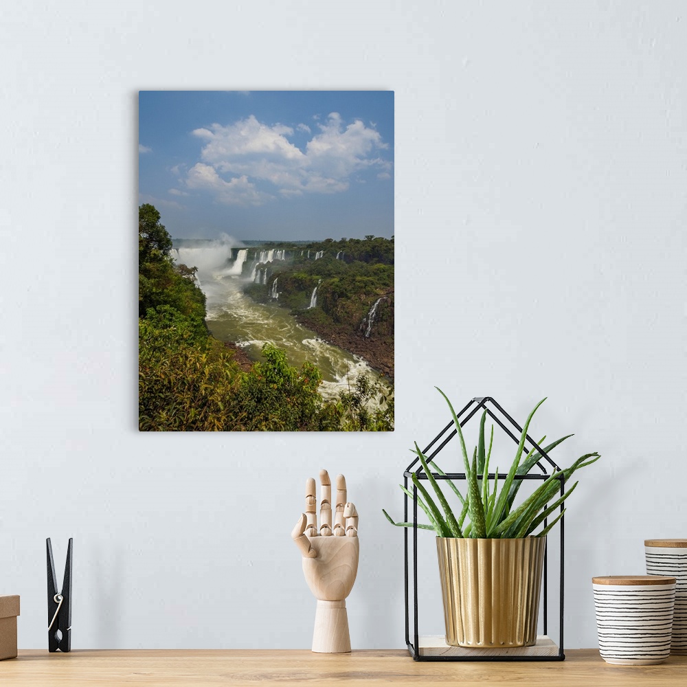 A bohemian room featuring View of the Devil's Throat, part of the Iguazu Falls, UNESCO World Heritage Site, Foz do Iguacu, ...