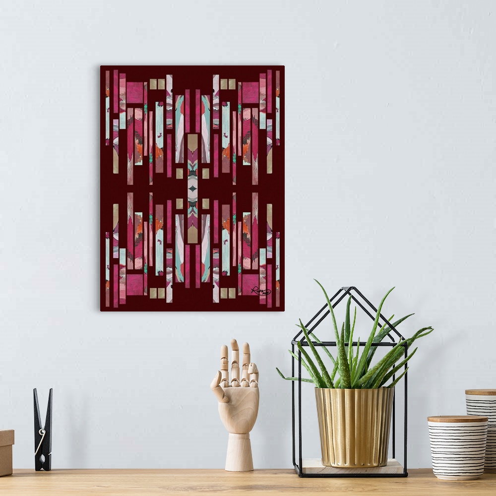 A bohemian room featuring Pink Paint Sticks Two