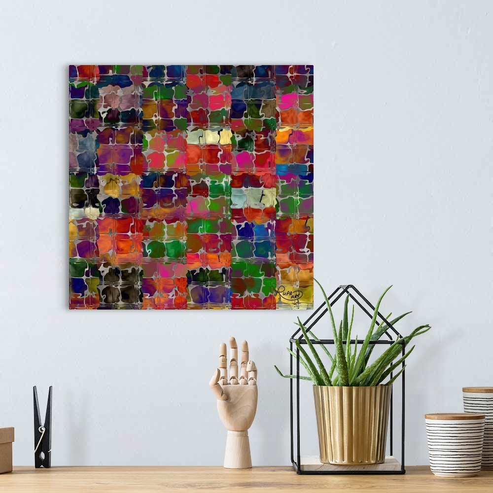 Squiggly Squares Wall Art, Canvas Prints, Framed Prints, Wall Peels