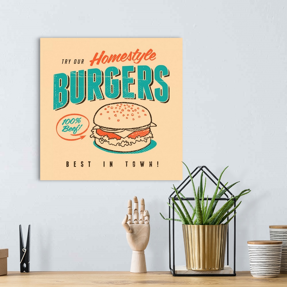 A bohemian room featuring Homestyle Burgers