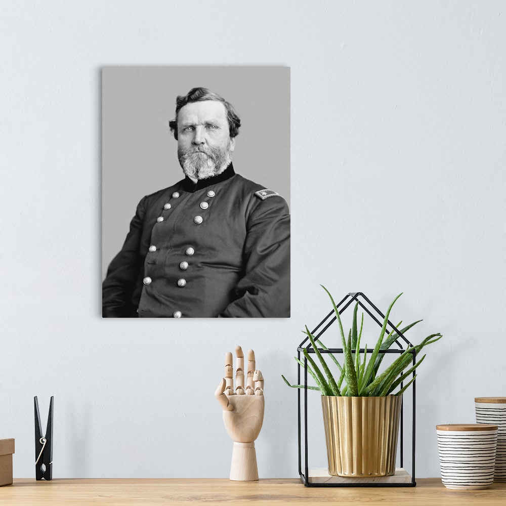 A bohemian room featuring Portrait of George Henry Thomas, a career U.S. Army Officer and Union General during the American...