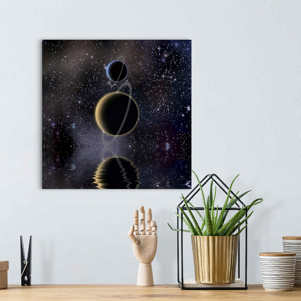 A bohemian room featuring Waters reflection and Planets