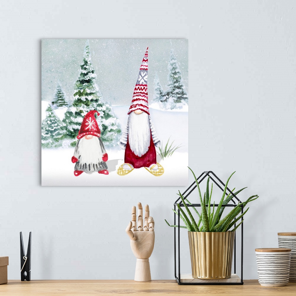 A bohemian room featuring Gnomes On Winter Holiday II