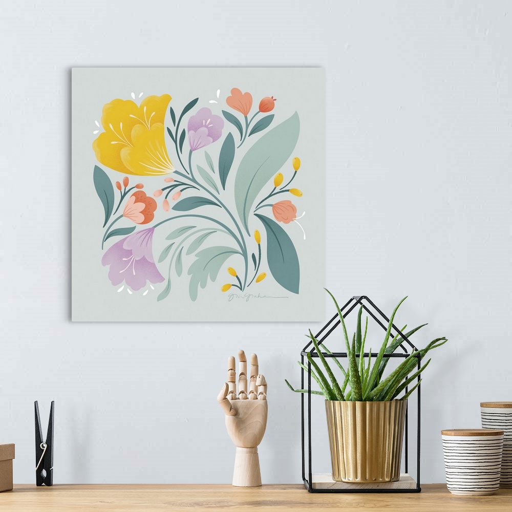 A bohemian room featuring Floral Study II