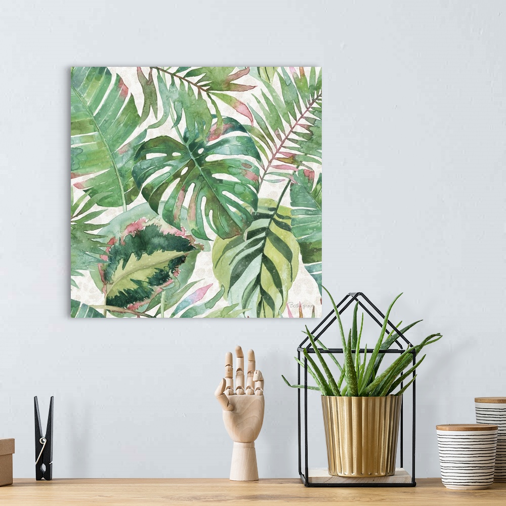 A bohemian room featuring From the Jungle Pattern III