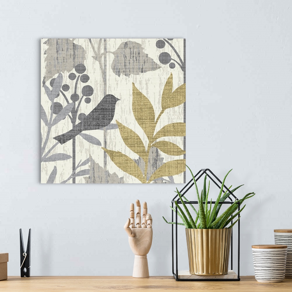 A bohemian room featuring Garden Leaves Square V