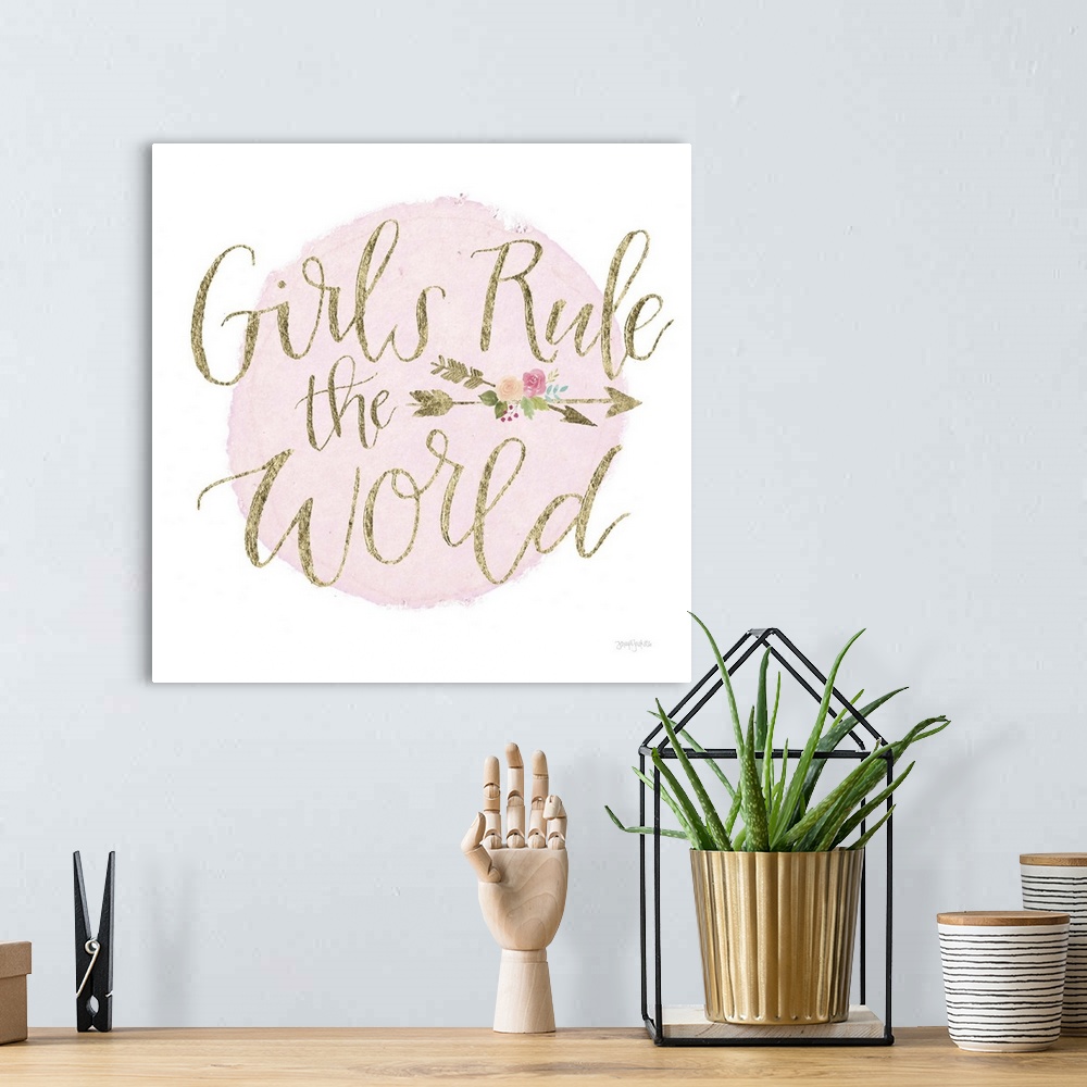 A bohemian room featuring 'Girls Rule the World'