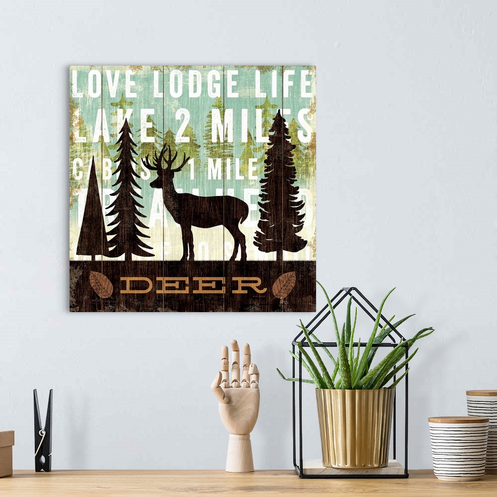 A bohemian room featuring Simple Living Deer