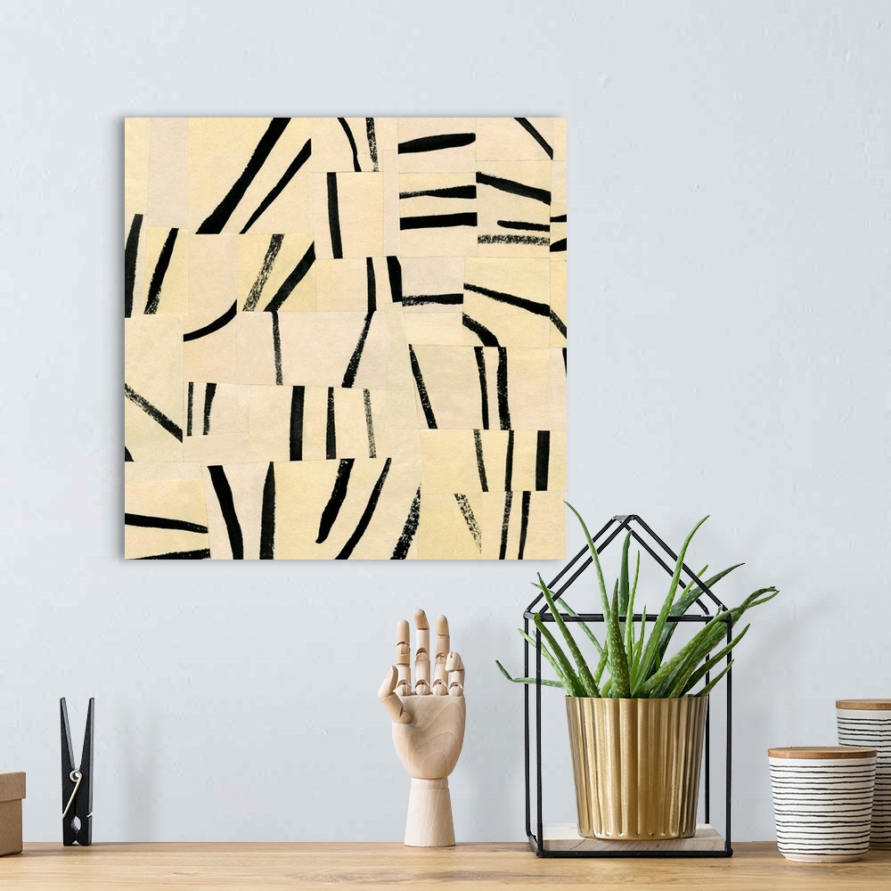 A bohemian room featuring Abstract Grid I