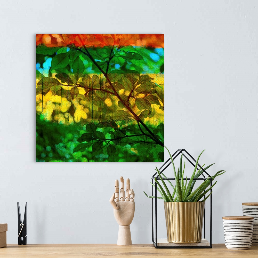 A bohemian room featuring Abstract Leaf Study I