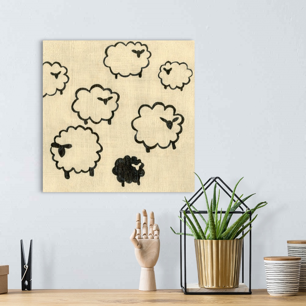 A bohemian room featuring Best Friends - Sheep