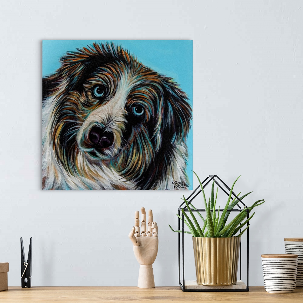A bohemian room featuring Blue Eyed Dog