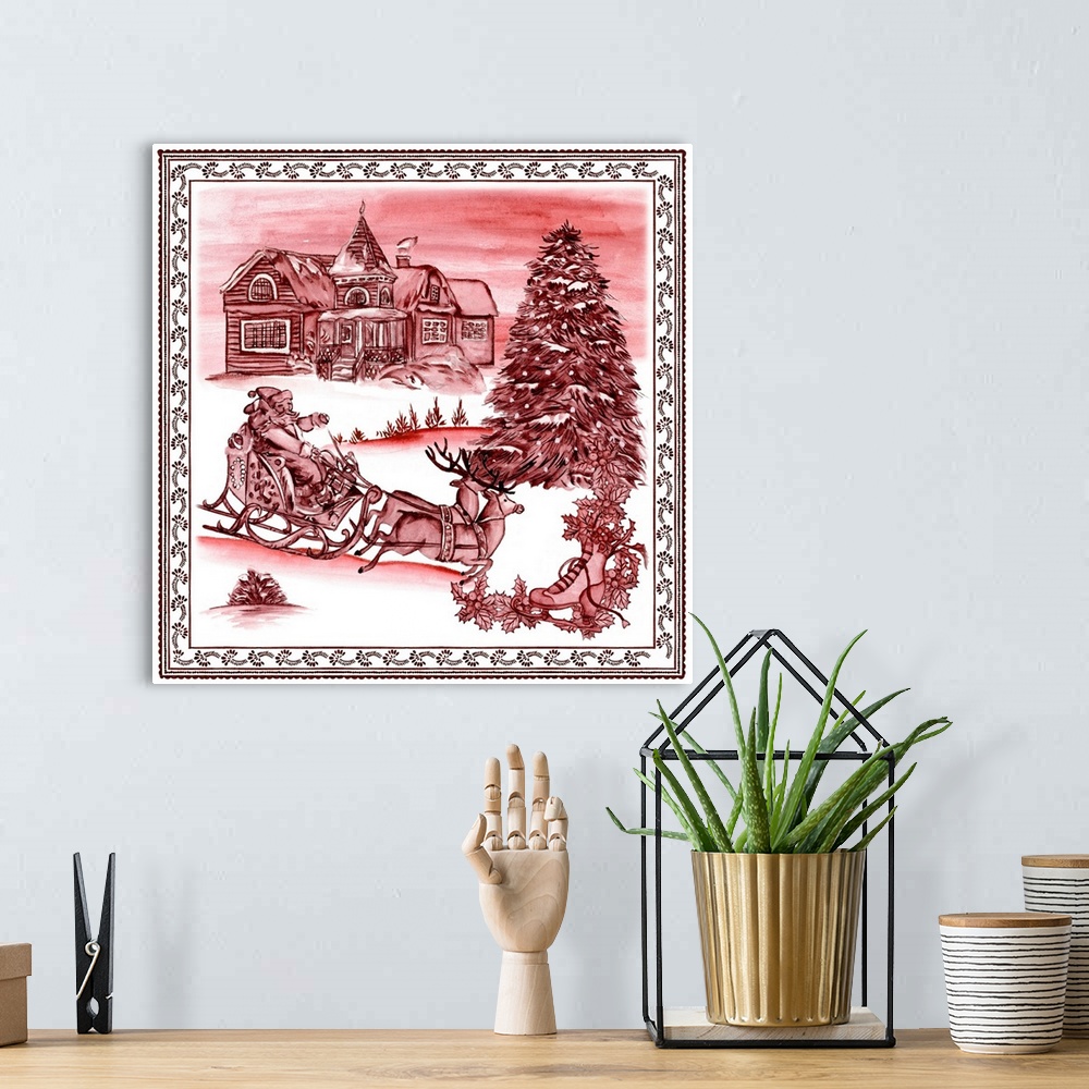 A bohemian room featuring Christmas Wonderland Toile IV
