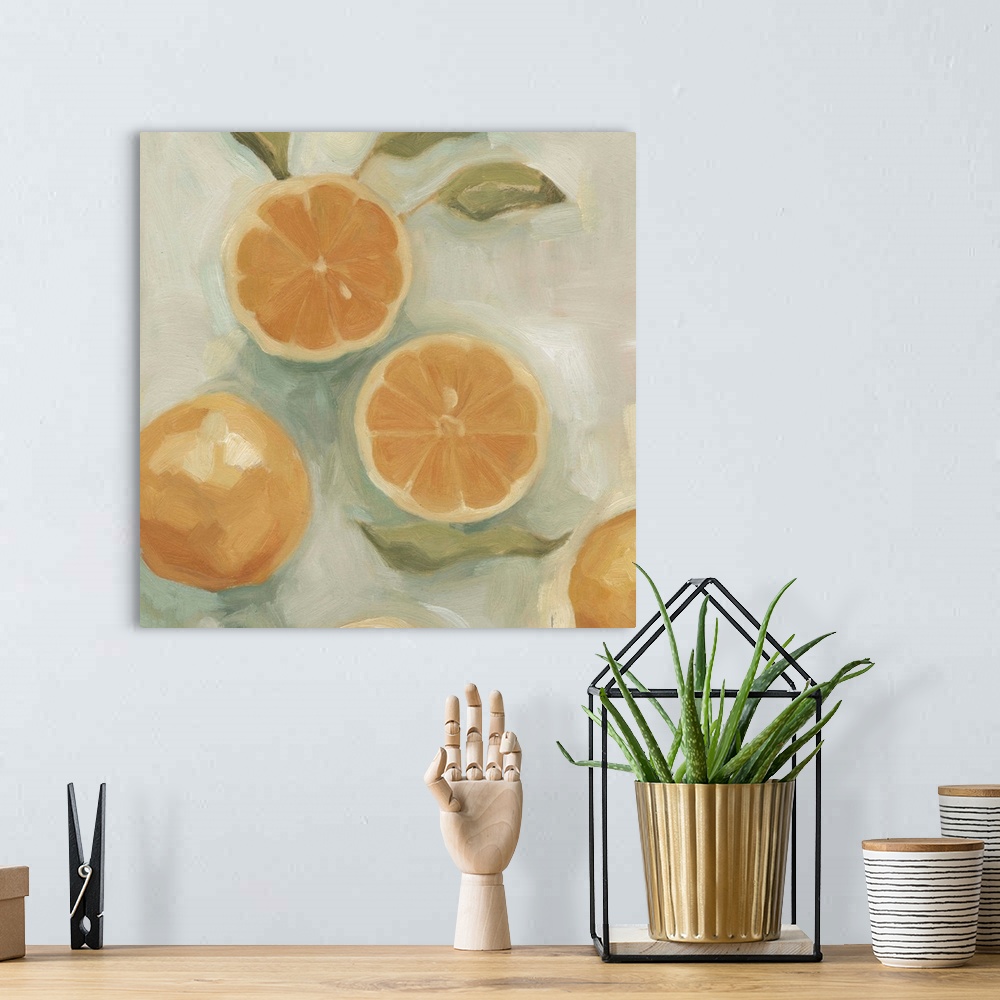 A bohemian room featuring Citrus Study in Oil I