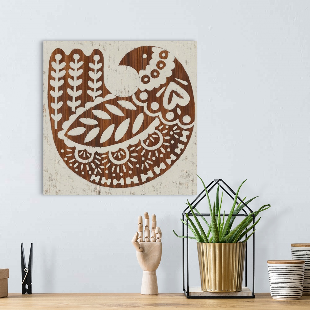 A bohemian room featuring Country Woodcut II