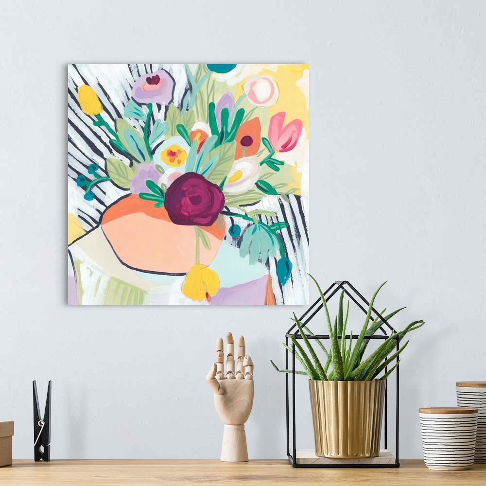 A bohemian room featuring Fauvist Floral II