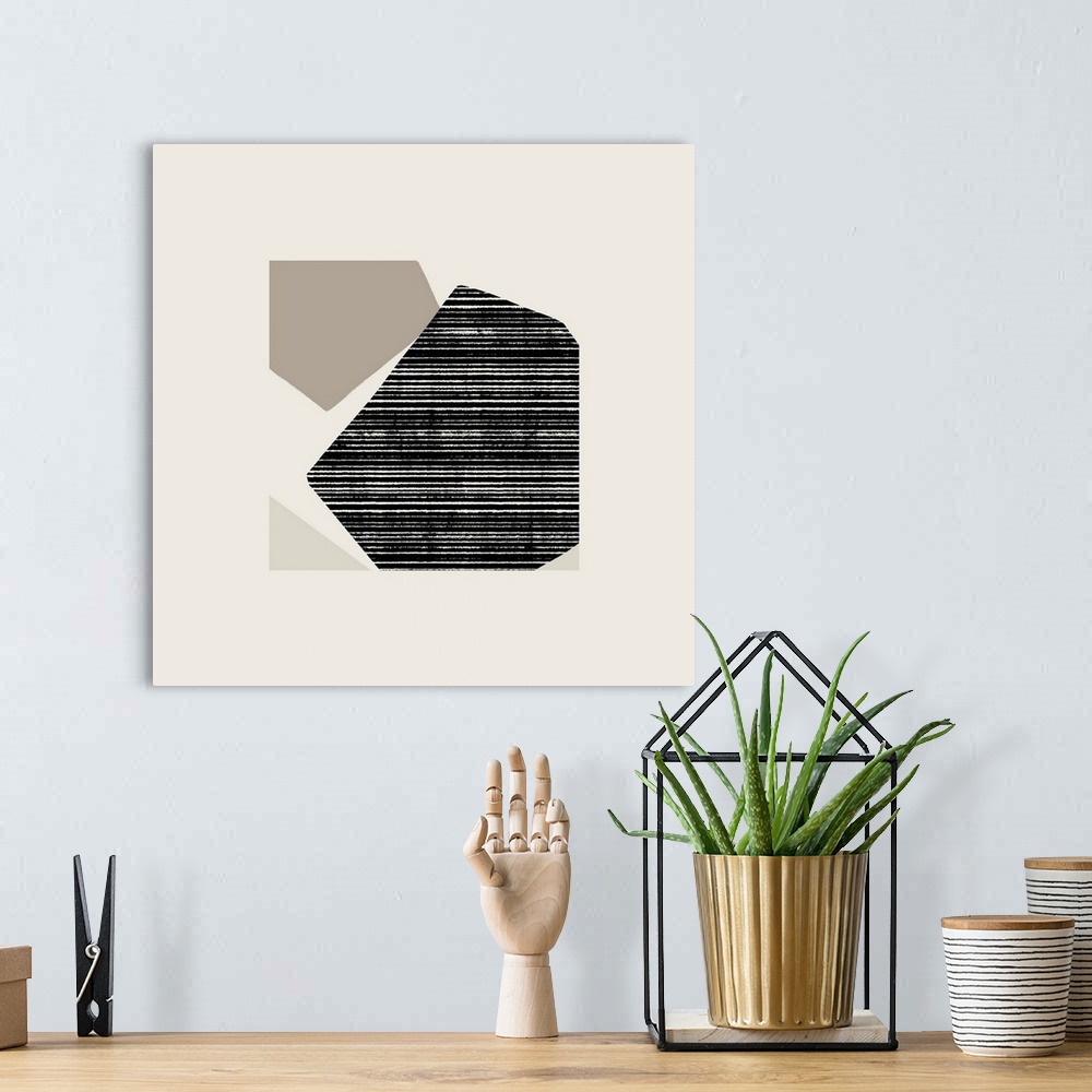 A bohemian room featuring Fragmented Shapes IV