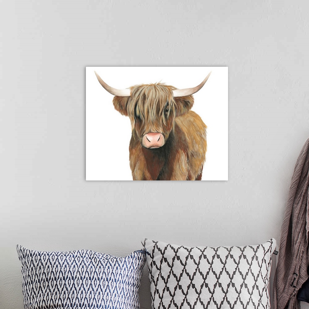 A bohemian room featuring Highland Cattle II