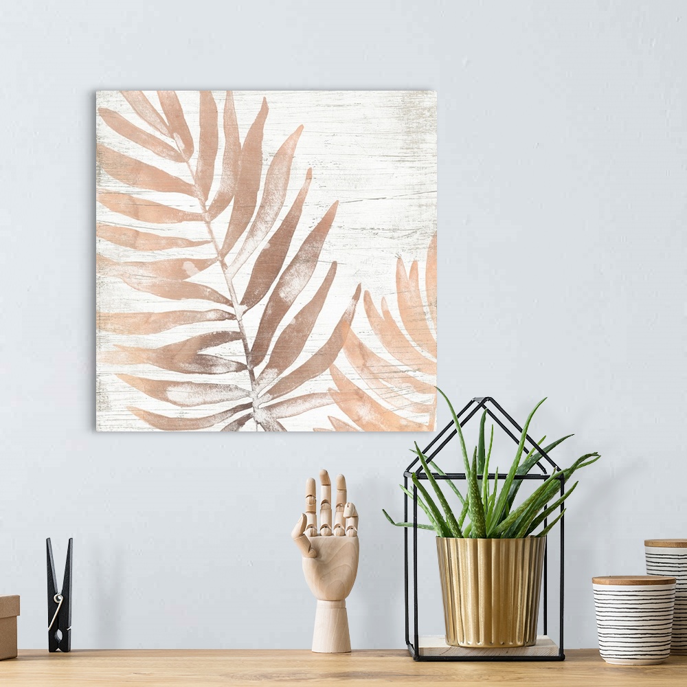 A bohemian room featuring Neutral Palm Fossil II