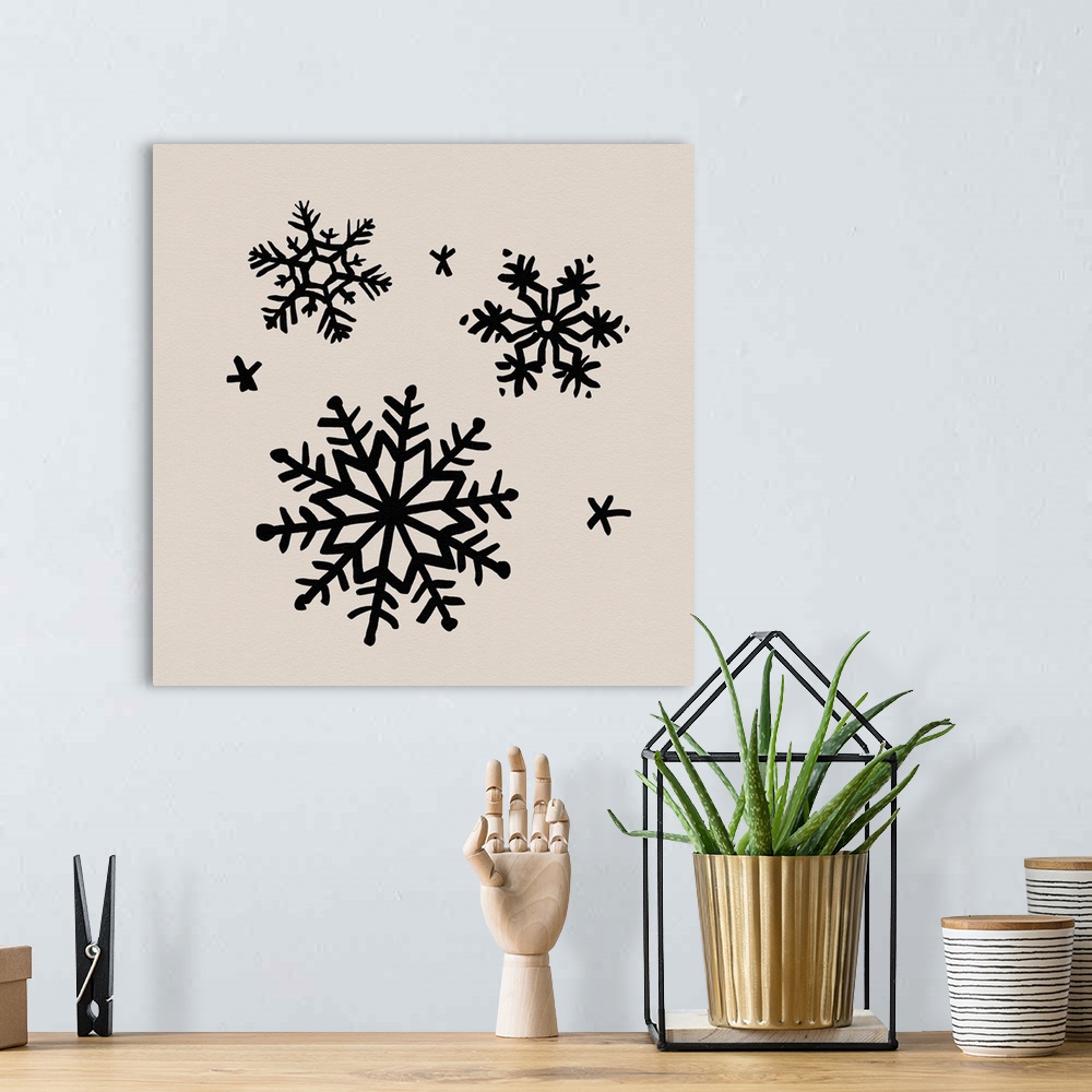 A bohemian room featuring Snowflake Sketch I