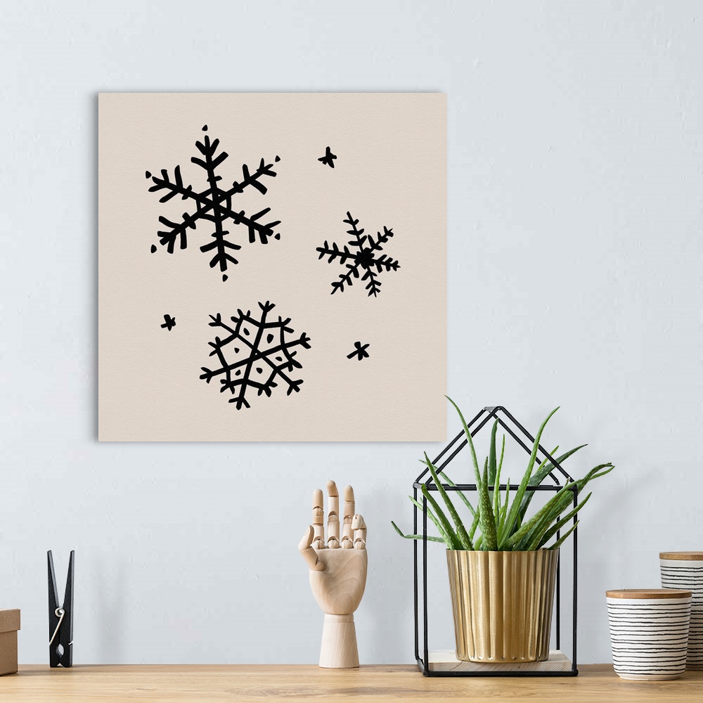 A bohemian room featuring Snowflake Sketch II