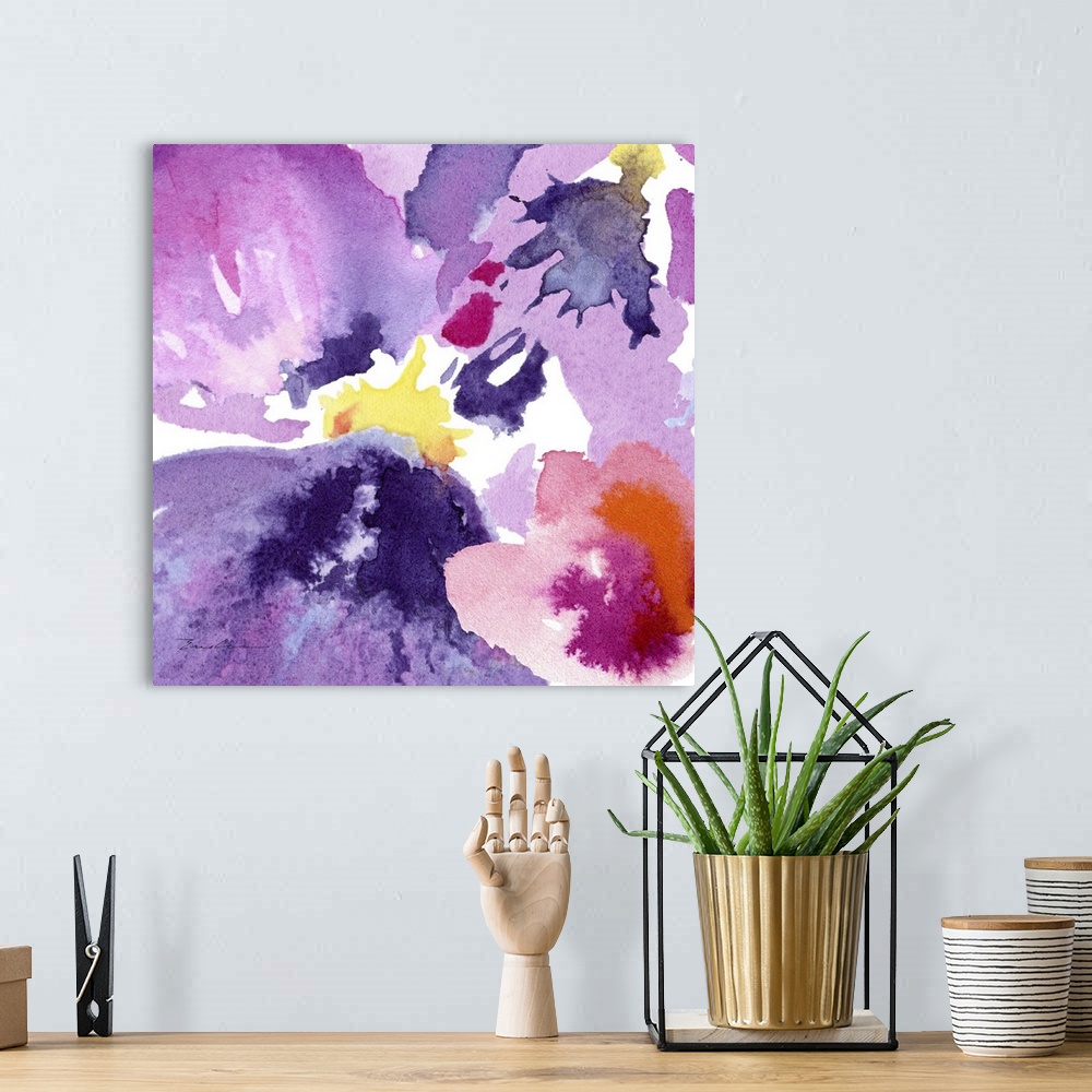 A bohemian room featuring Watercolor Flower Composition IV