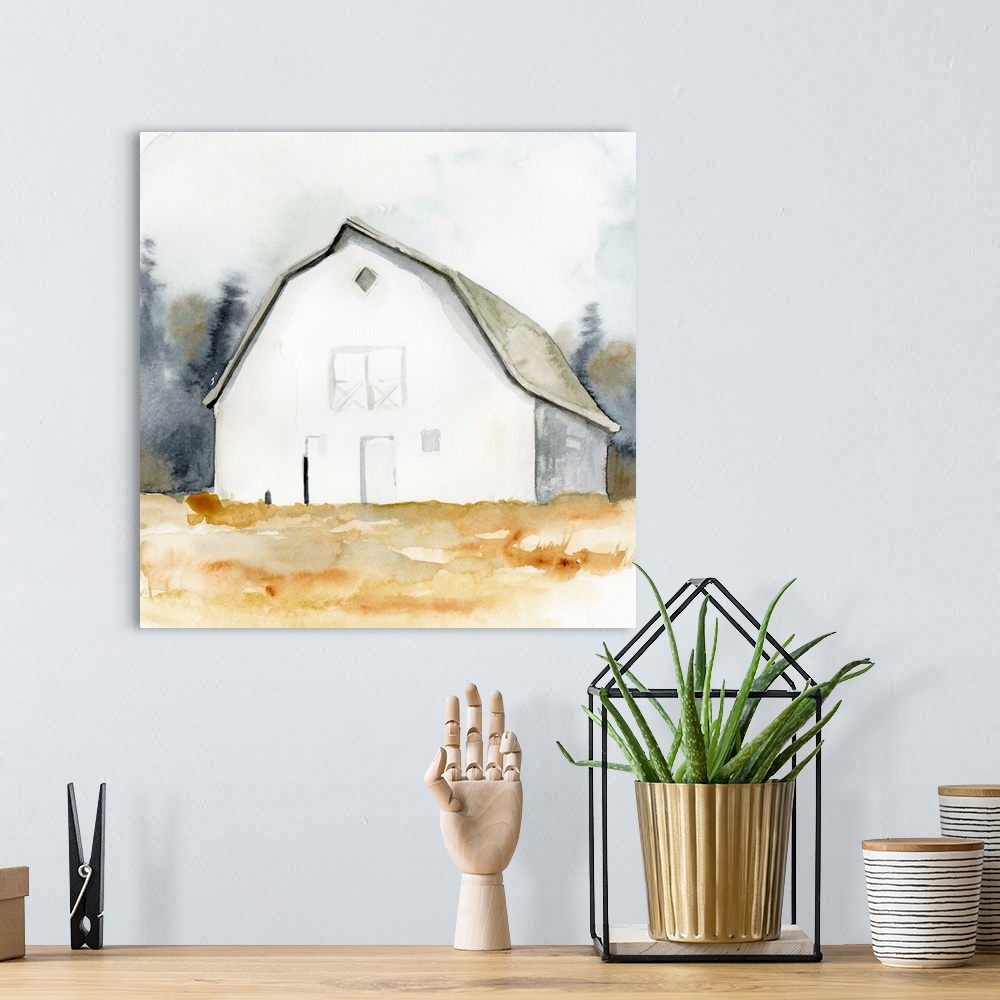 How to Paint a White Barn Using Lukas Watercolors 