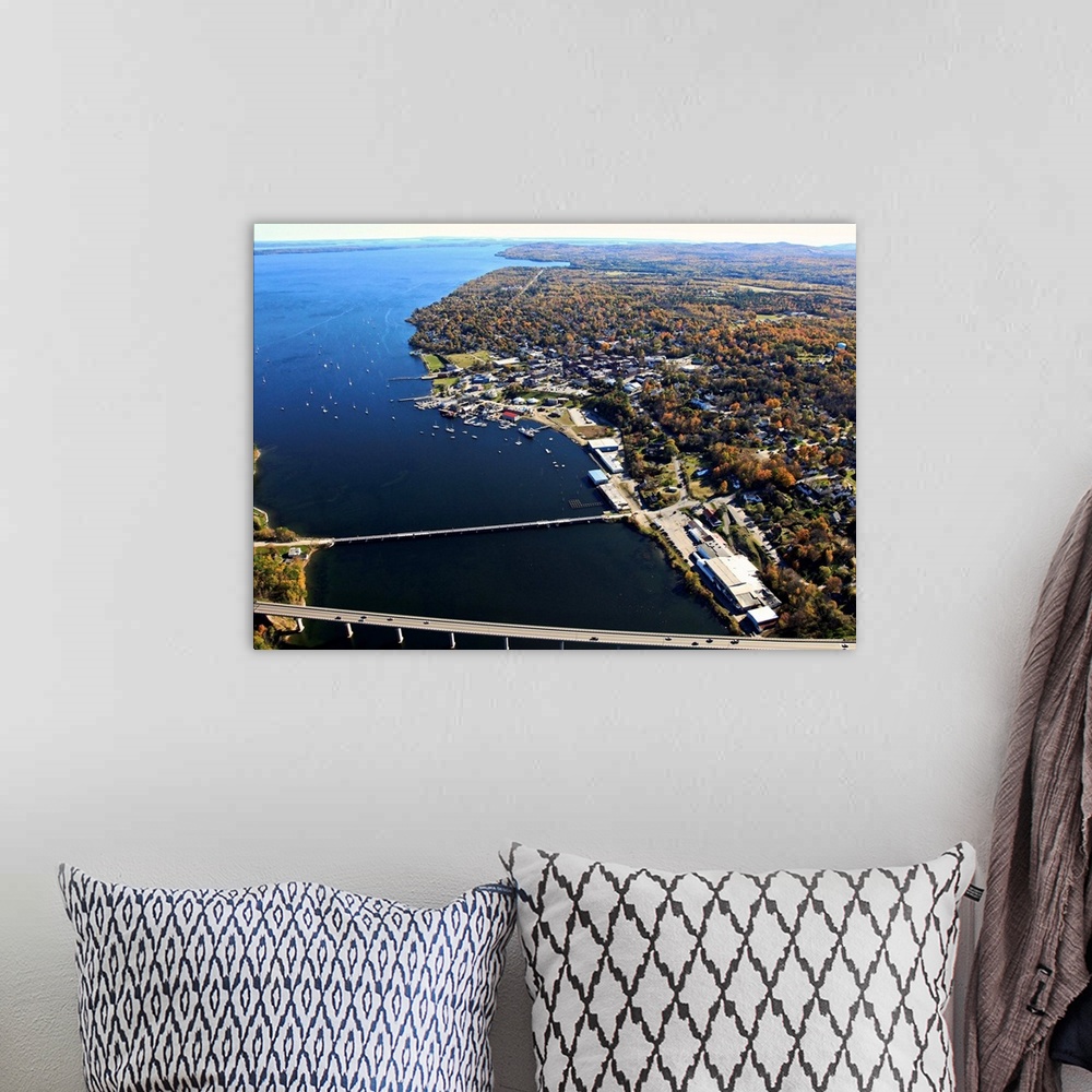 A bohemian room featuring Belfast, Maine - Aerial Photograph