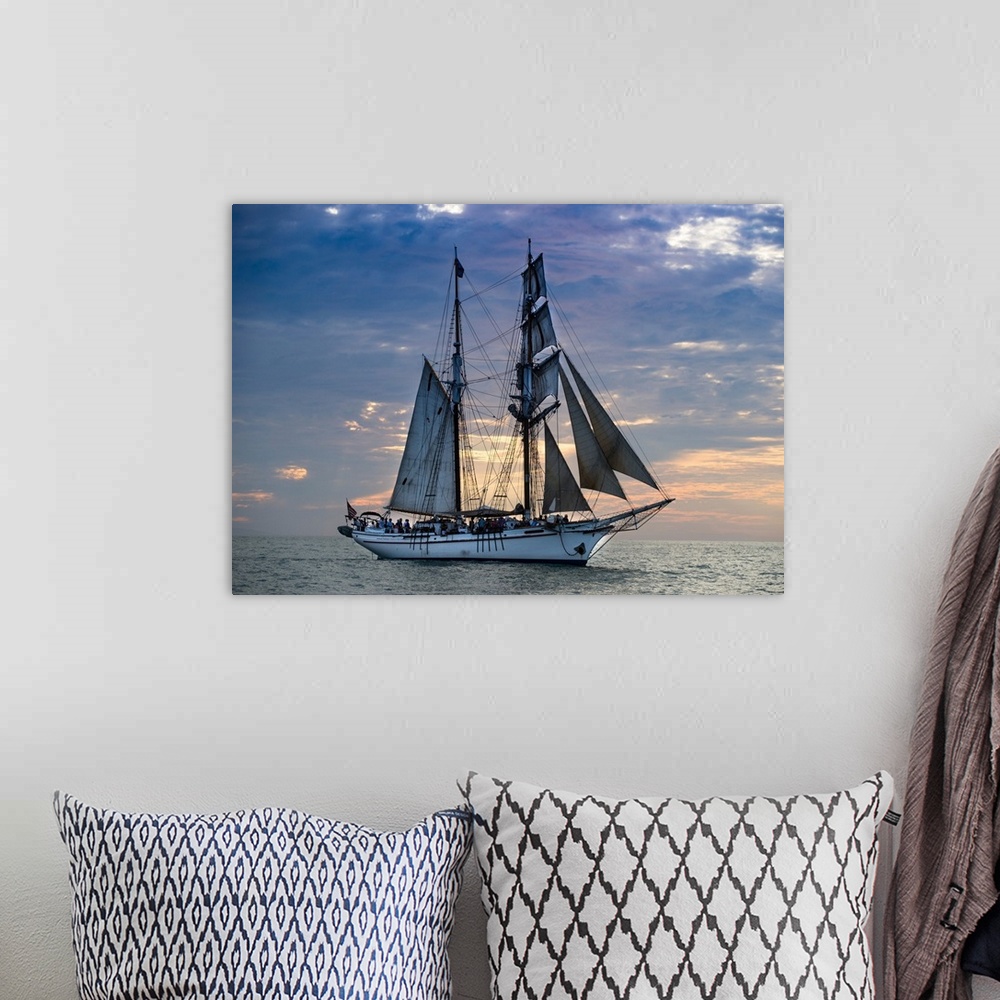 A bohemian room featuring Tourists on tall ship in the Pacific Ocean, Dana Point Harbor, Dana Point, Orange County, Califor...